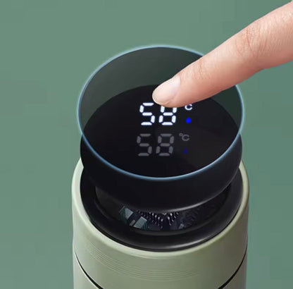 500ML LED Temperature Display Bottle, Stainless Steel Intellective Thermos with Double Bottom