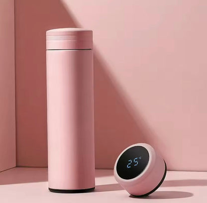 500ML LED Temperature Display Bottle, Stainless Steel Intellective Thermos with Double Bottom