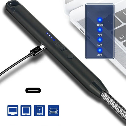 (Pack of two)ARC Electric Lighter Windproof USB Rechargeable Long Twist Neck