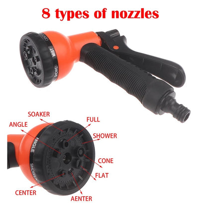 8 Patterns Water Gun | Car Washing Garden Spray,Twist the nozzle to switch between 8 different patterns