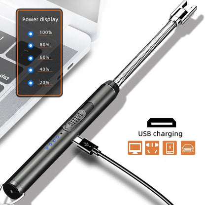 (Pack of two)ARC Electric Lighter Windproof USB Rechargeable Long Twist Neck