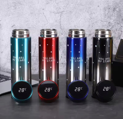 500ML LED Temperature Display Bottle, Stainless Steel Intellective Thermos with Double Bottom