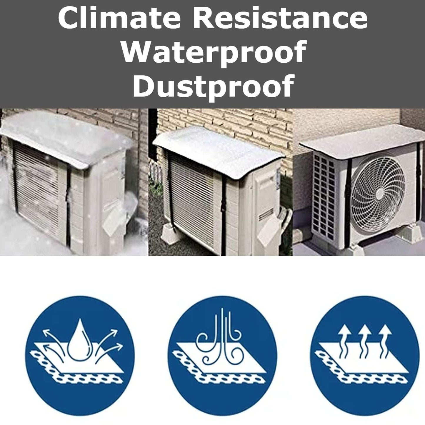 Ac Outdoor Unit Protector Heat Insulation Sunlight Shade Protector from Dust With Adjustable Buckle Rain Cover