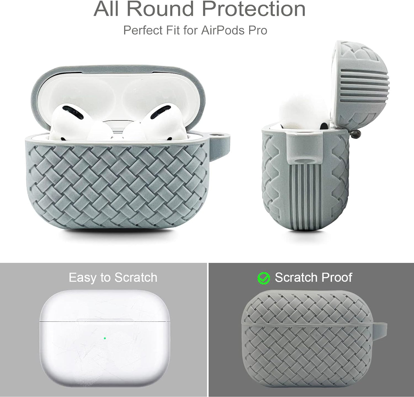 (Pack Of Three)Silicone Breathable Braided Case Cover – Soft TPU Protective Charging Case (With Three Different Colors)