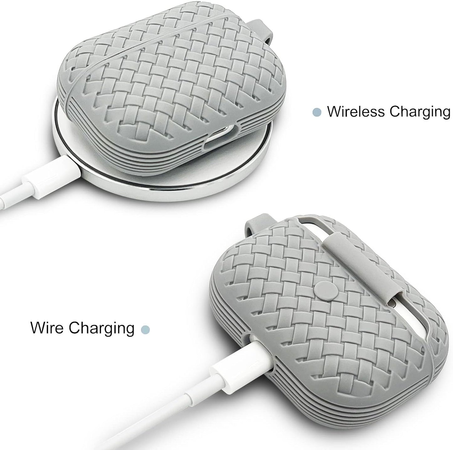 (Pack Of Three)Silicone Breathable Braided Case Cover – Soft TPU Protective Charging Case (With Three Different Colors)