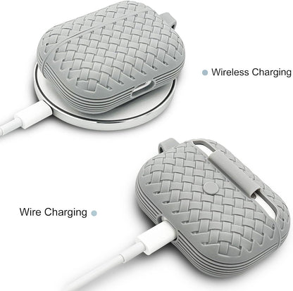 (Pack Of Three)Silicone Breathable Braided Case Cover – Soft TPU Protective Charging Case (With Three Different Colors)