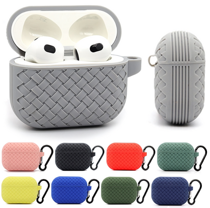 (Pack Of Three)Silicone Breathable Braided Case Cover – Soft TPU Protective Charging Case (With Three Different Colors)