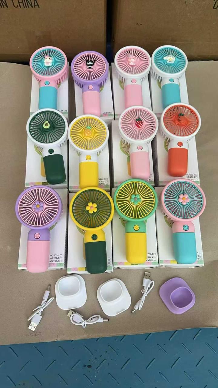 Premium Large Size Portable Handheld Fan – High-Speed USB Rechargeable Cooling Fan with Cute Fruit Design (Random Color & Box)