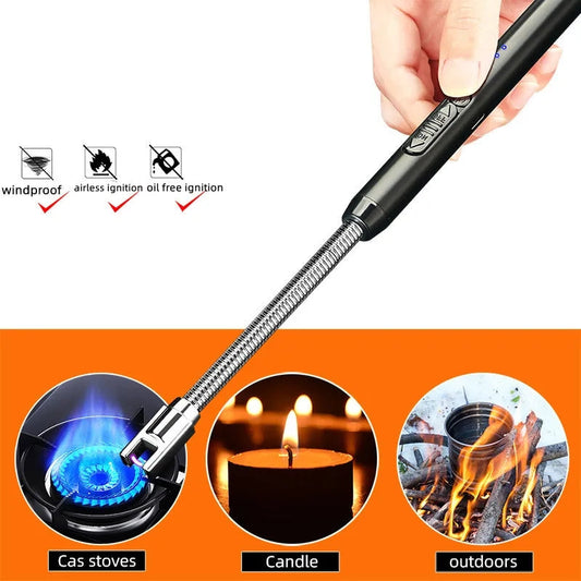 (Pack of two)ARC Electric Lighter Windproof USB Rechargeable Long Twist Neck