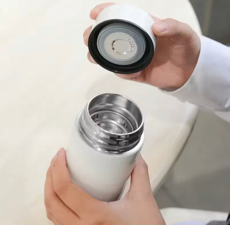 500ML LED Temperature Display Bottle, Stainless Steel Intellective Thermos with Double Bottom