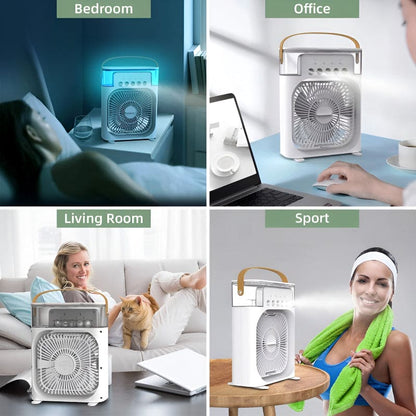 3 In 1 Portable Fan Air Conditioner, Desktop Electric Fan Air Cooler, USB Air Cooler Fan, Mini Air Freshener Cooling Fan