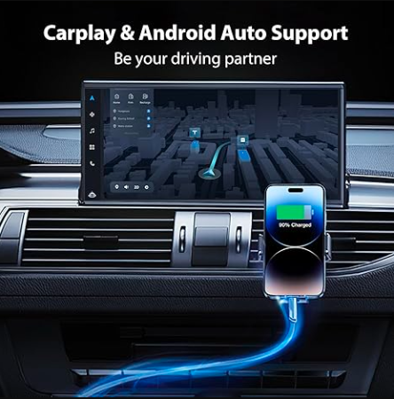 *4-in-1 Charging Cable* handles iPhone, Android, and Type-C devices all in one. It combines Lightning, USB-C, Micro USB, and USB-A connectors