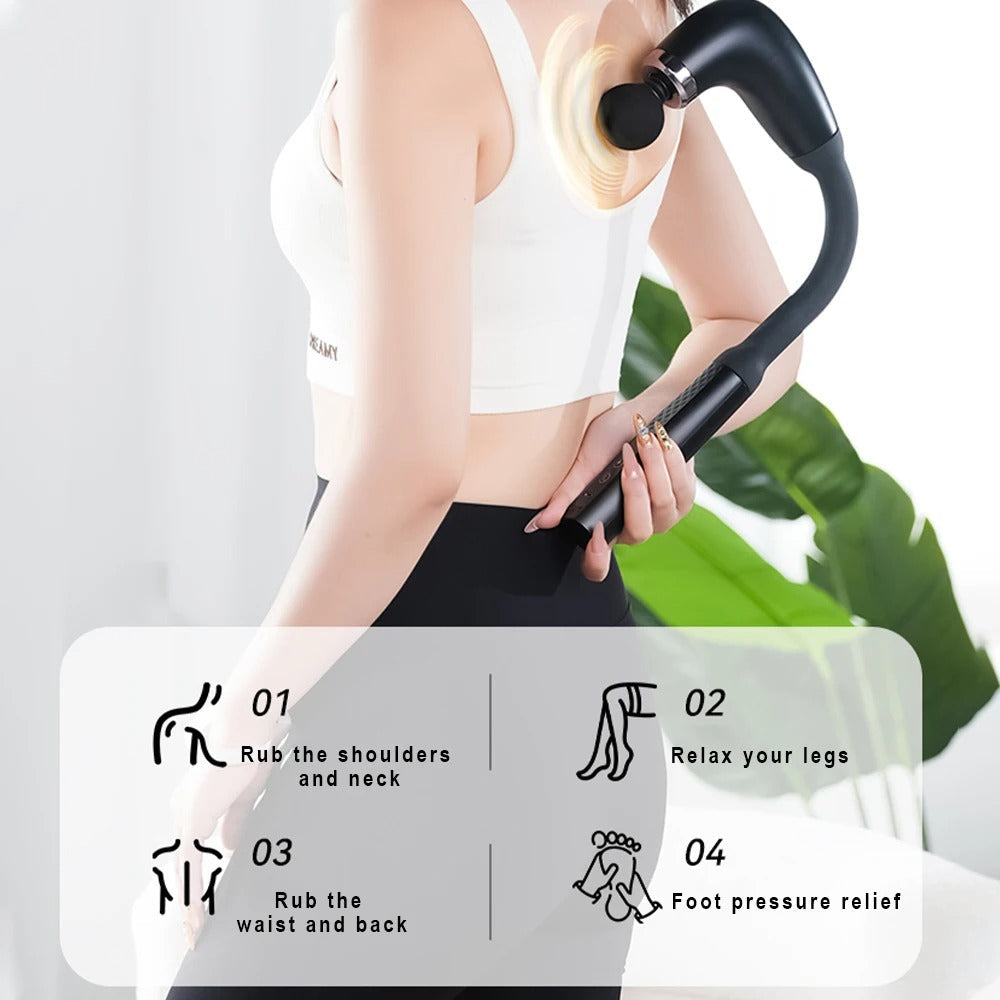Fascia Gun with Extended Handle Pro Advantage Percussion Massager Gun