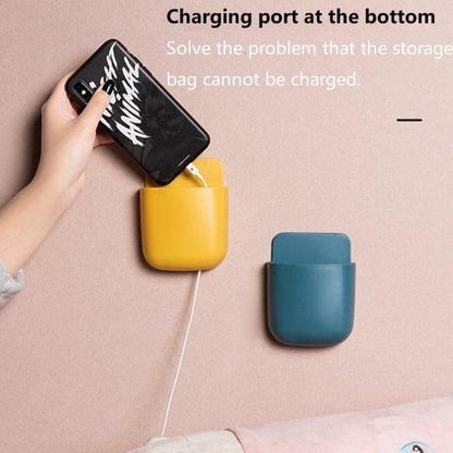 (Two)Self-Adhesive Remote Control Storage Box, Phone Charging Station