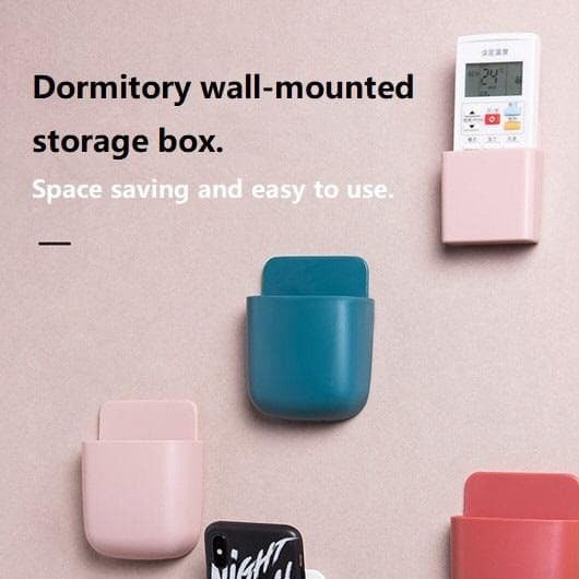 (Two)Self-Adhesive Remote Control Storage Box, Phone Charging Station