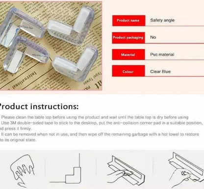 Set of 4 Baby Silicone Table Corner Protector, Furniture Edge Corner Protector