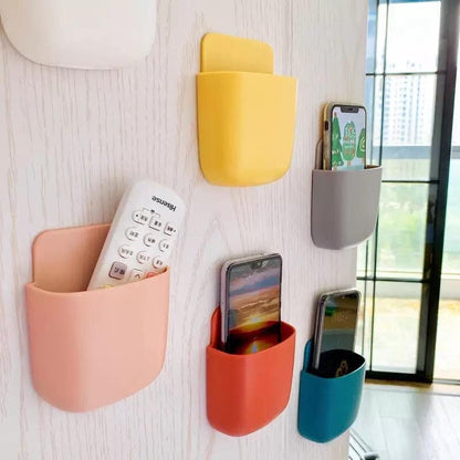 (Two)Self-Adhesive Remote Control Storage Box, Phone Charging Station
